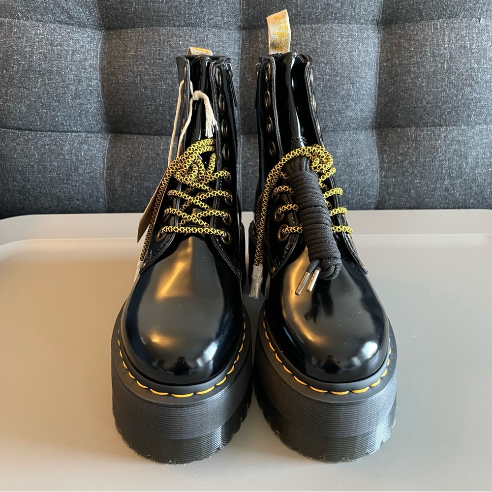 Dr Martens Vegan Jadon Max Platform Boots Women’s Black - Picture 3 of 7
